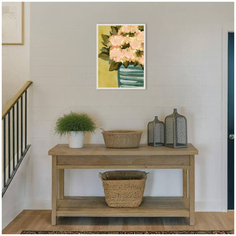 Kate and Laurel Sylvie Blush Blossoms Framed Canvas by Nikita Jariwala