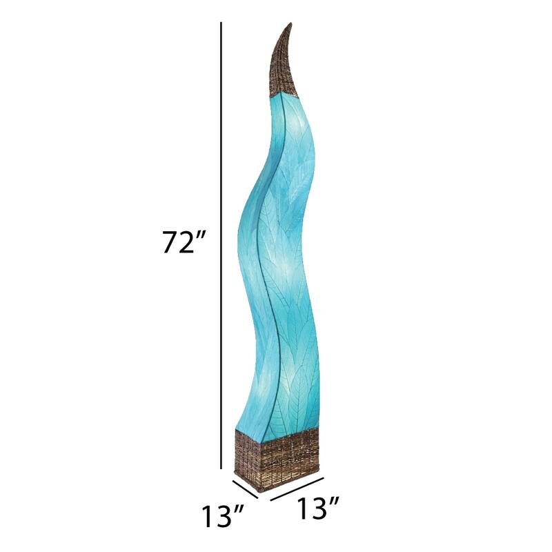 Eangee Handmade Flame Giant Lamp, Cocoa Leaves Shade, 13 x 13 x 72 in. - 13 x 13 x 72