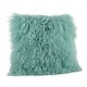 preview thumbnail 21 of 25, Wool Mongolian Lamb Fur Decorative Throw Pillow 16 X 16 - Mint