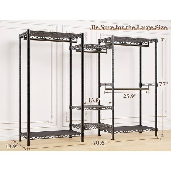 Clothes Rack Heavy Duty Clothing Rack Load 720 LBS Adjustable, with ...