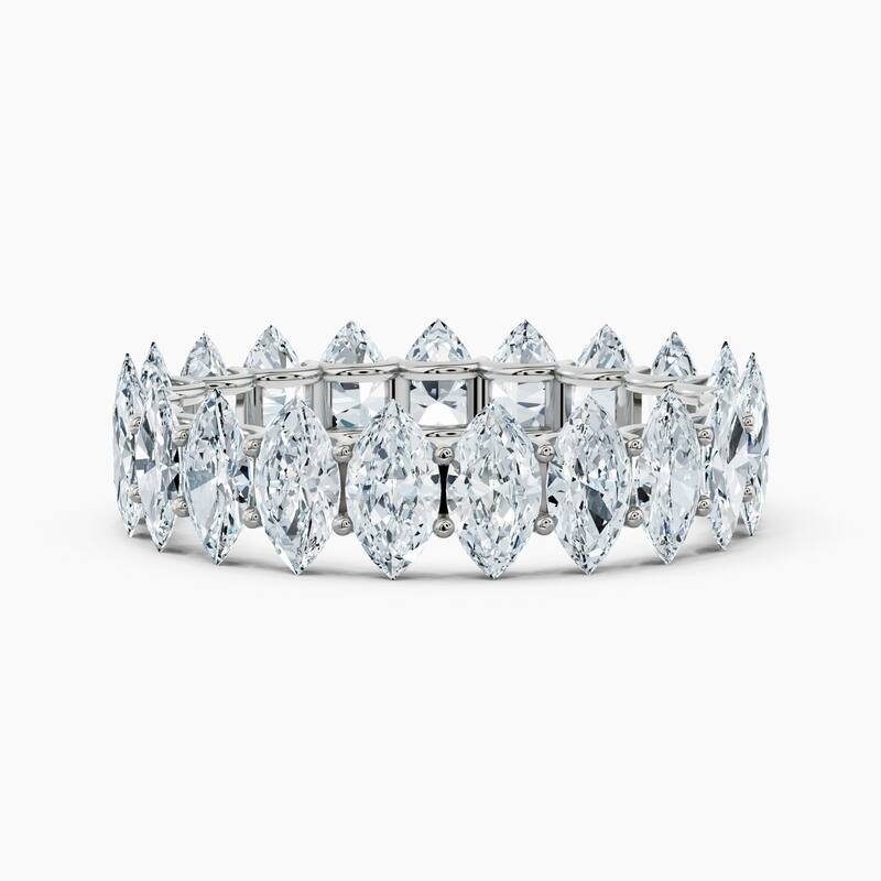 Auriya 14k Gold Marquise North-South Lab Grown Diamond Eternity Band 2.70 - 11.25 ct. tw. (F-G, VS) - 4.20 ct. wt. - 5.5 - White