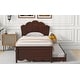 preview thumbnail 4 of 24, Twin Size Wood Platform Kids Bed with Headboard & Twin Size Trundle, Cappuccino