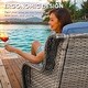 preview thumbnail 7 of 8, Outdoor Glider Loveseat Sofa with Ottoman - Blue cushion - Grey
