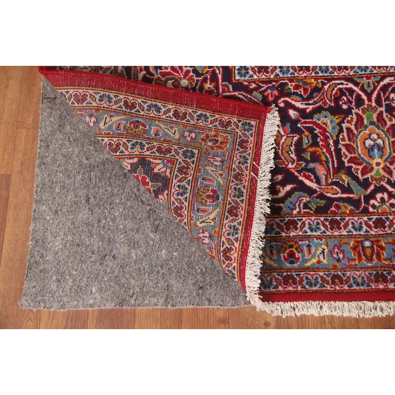 Traditional Kashan Persian Large Vintage Area Rug Handmade Wool Carpet - 9'8" x 16'2"