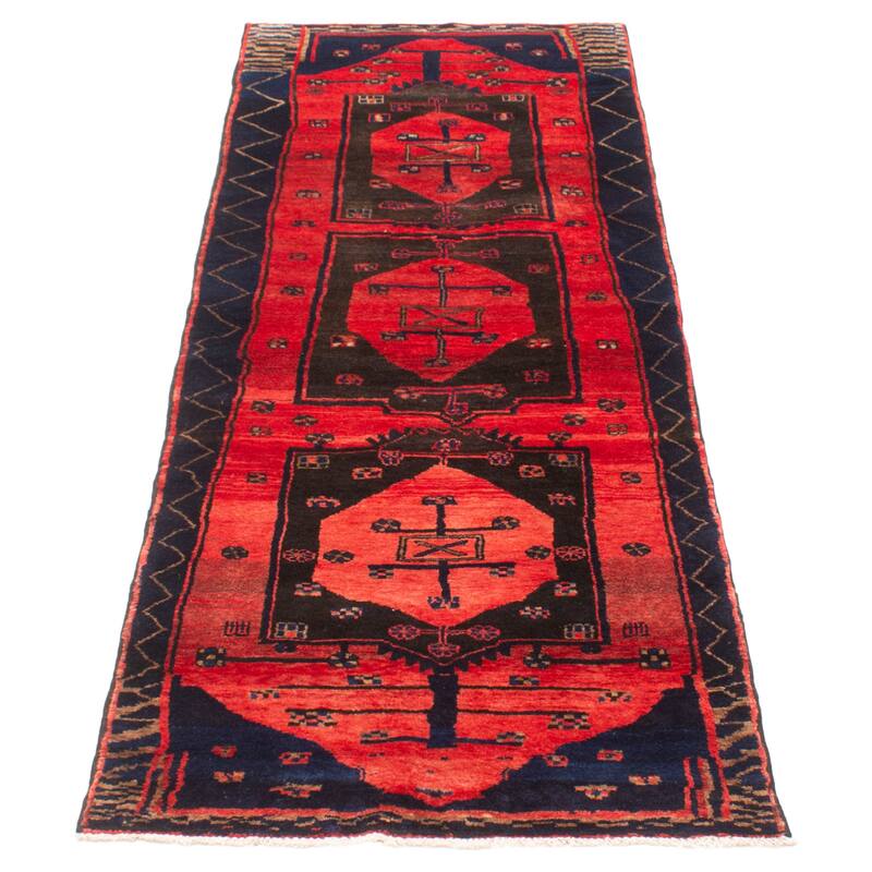 ECARPETGALLERY Hand-knotted Andelz Red Wool Rug - 3'3 x 8'6