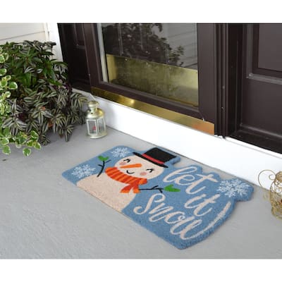 Let It Snow Outdoor Coir Non Skid Doormat
