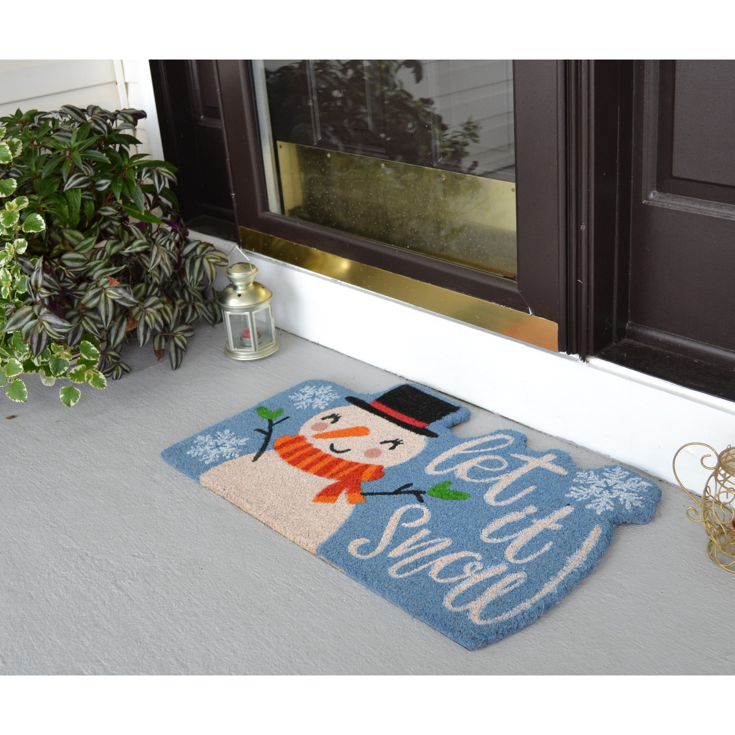 Let It Snow Outdoor Coir Non Skid Doormat