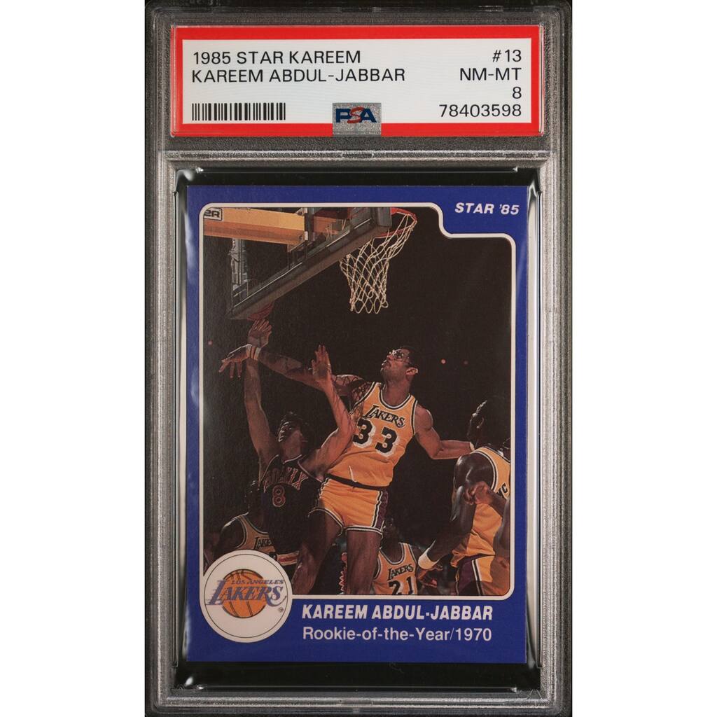 Kareem Abdul-Jabbar 1985 Star Basketball Card #13 Graded PSA 8 - 8'6" x 11'6"