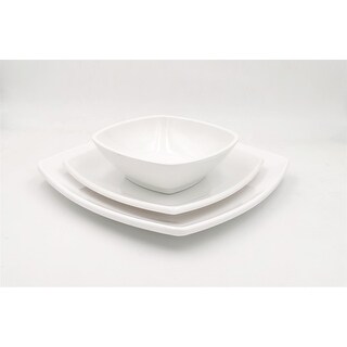 6x AKCENT white High quality Porcelain square dinner plates 26cm 