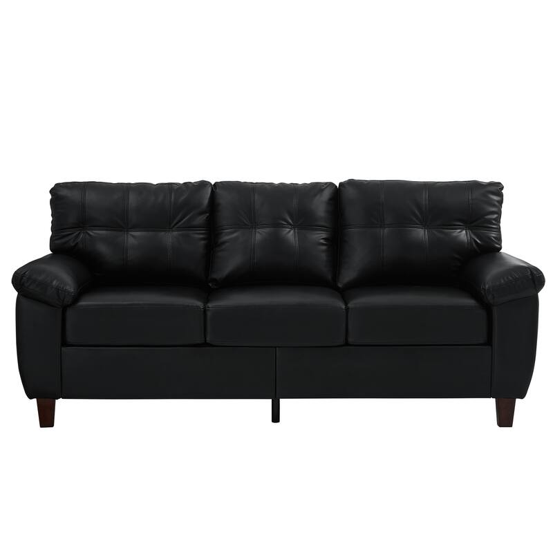 Breathable PU Leather Upholstered Couch 3 Seater Sofa with Storage