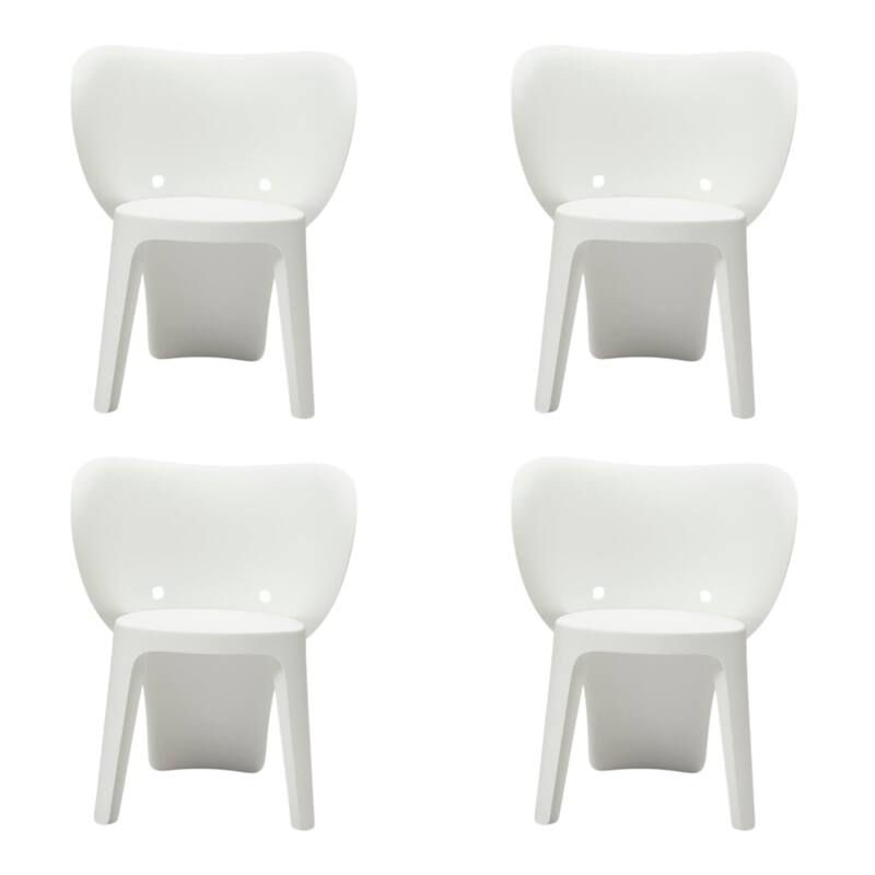 HomeRoots Set Of Four White Heavy Duty Plastic Juvenile Chairs - 15.70 in. x 21.90 in. x 18.90 in.