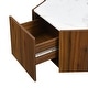 preview thumbnail 29 of 28, Christopher Knight Home Hexagonal Rustic Retro Wood Coffee Table with Marble Tops and Drawers