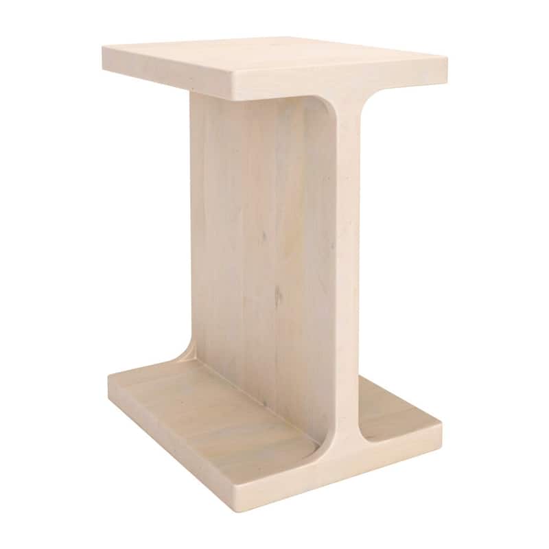 HomeRoots 20" Natural Solid Wood Pedestal End Table - 15' X '20.1' X '13