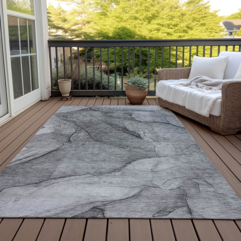 Machine Washable Indoor/ Outdoor Chantille Contemporary Abstract Rug