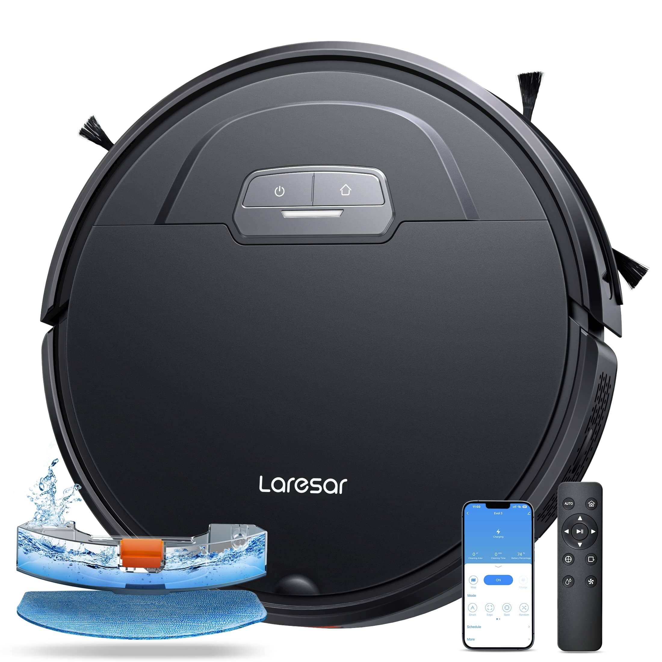 Robot Vacuums and Mop Combo, Max 4500Pa Suction, Robotic Cleaner w/ Auto Carpet Boost, Self