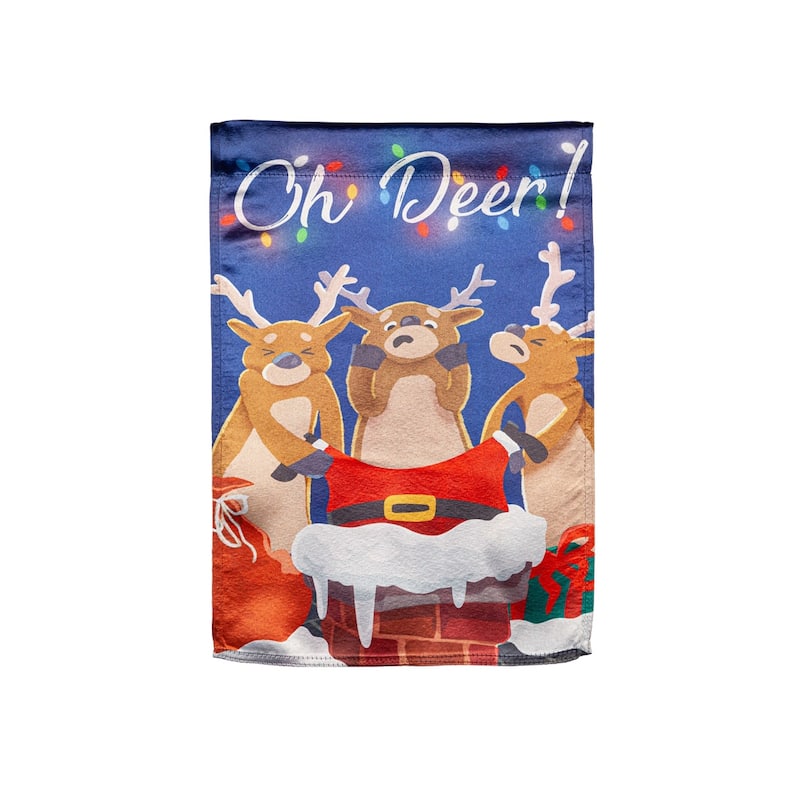 Oh Deer Lustre Garden Flag - Multi - Color - 12.5 in x 18 in