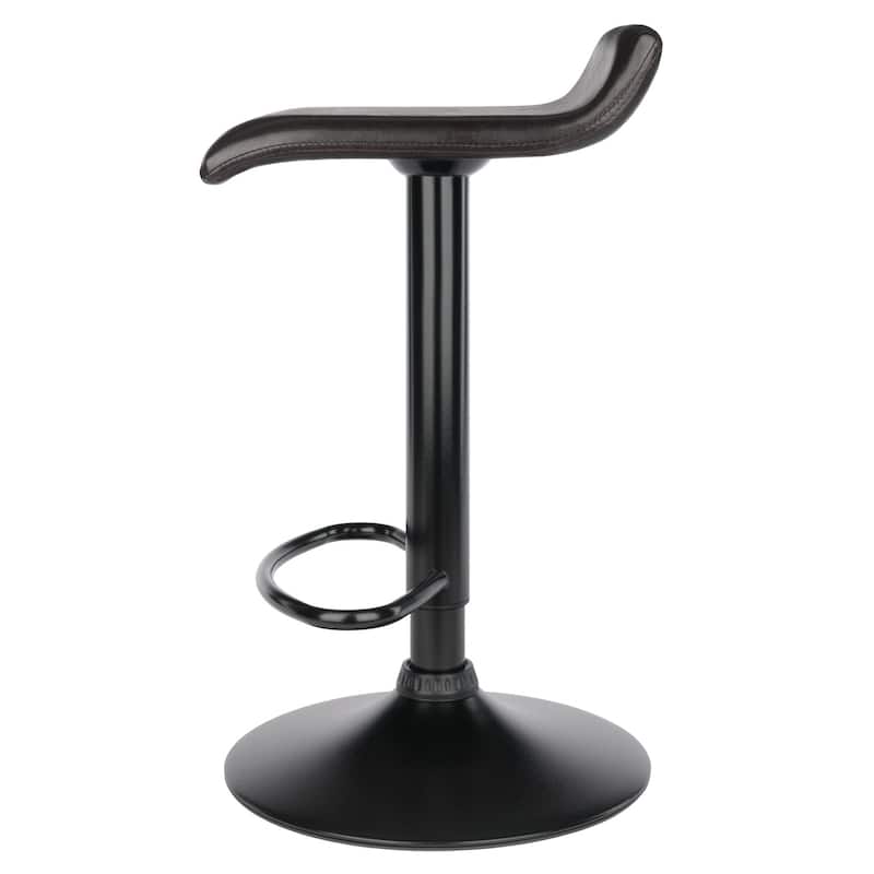 Paris 2-Pc Adjustable Swivel Stool Set, Black and Espresso - 15.16"W x 15.29" x 23.35" to 31.05"