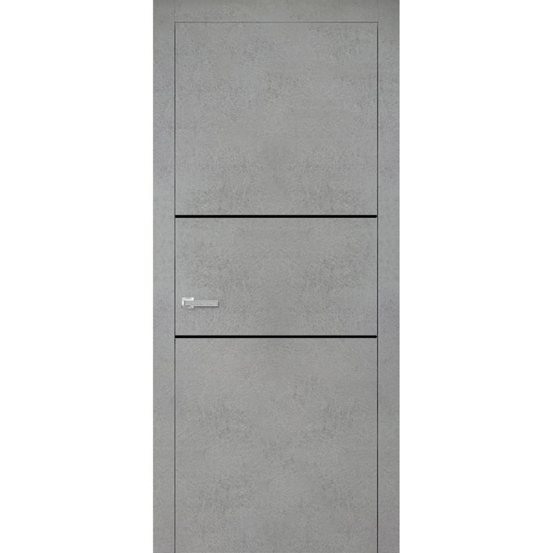 Solid French Door 18 x 80 Planum 0014 Concrete with| Bathroom - 18" x 96"