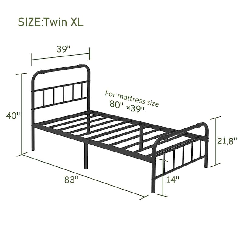 Heavy Duty Metal Platform Steel Slat Mattress Foundation
