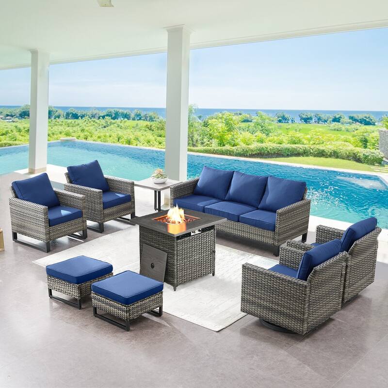 Gymojoy Outdoor Fire Pit Conversation Set, Patio Furniture with Cushions