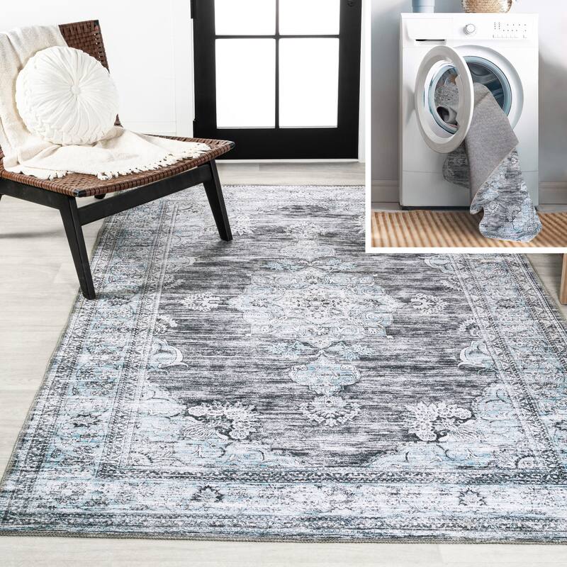 JONATHAN Y Wincer Bohemian Distressed Chenille Machine-Washable Area Rug