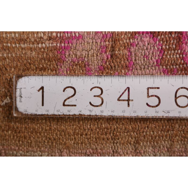 Hand Knotted Oriental 100% Wool Carpet Transitional Tribal Brown Anatolian Area Rug - 2' 8'' X 1' 6''