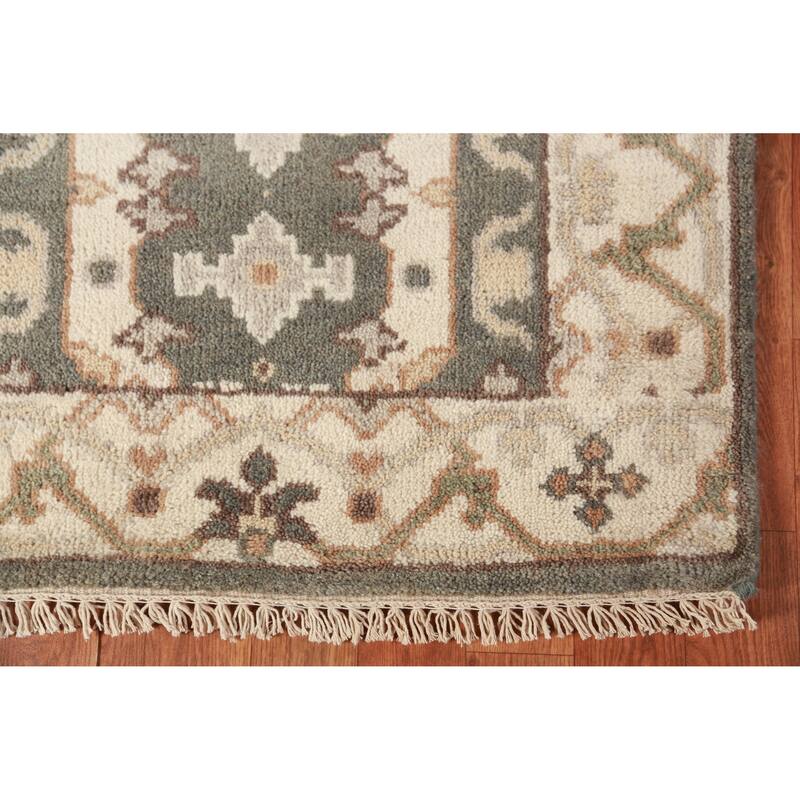 Gray Oushak Oriental Runner Rug Handmade Wool Carpet - 2'7" x 9'9"