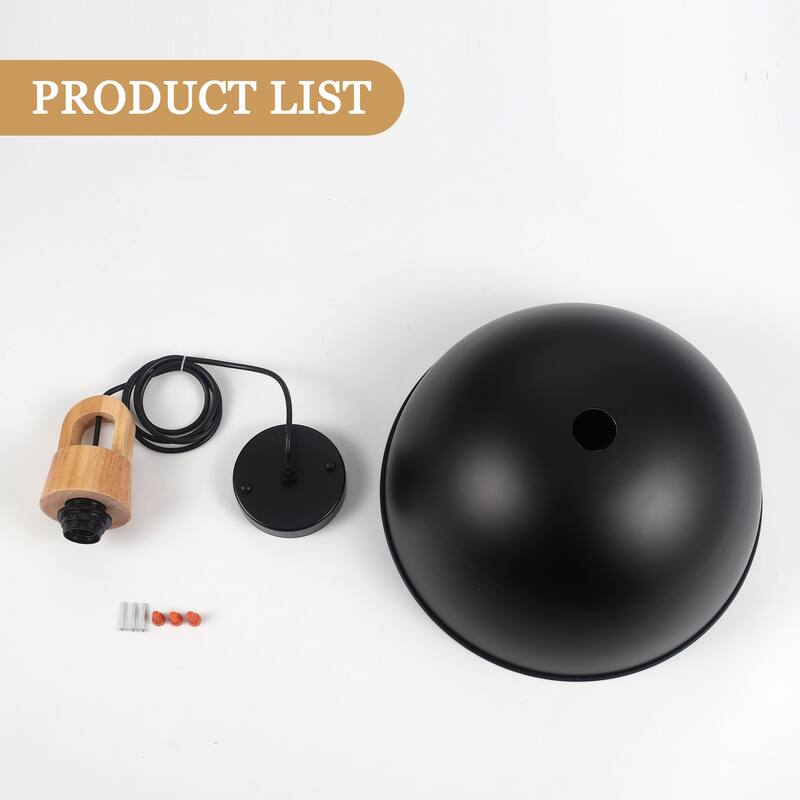 1 - light Industrial Dome Pendant Modern Hanging Lamp for Dining Room Living Room Foyer