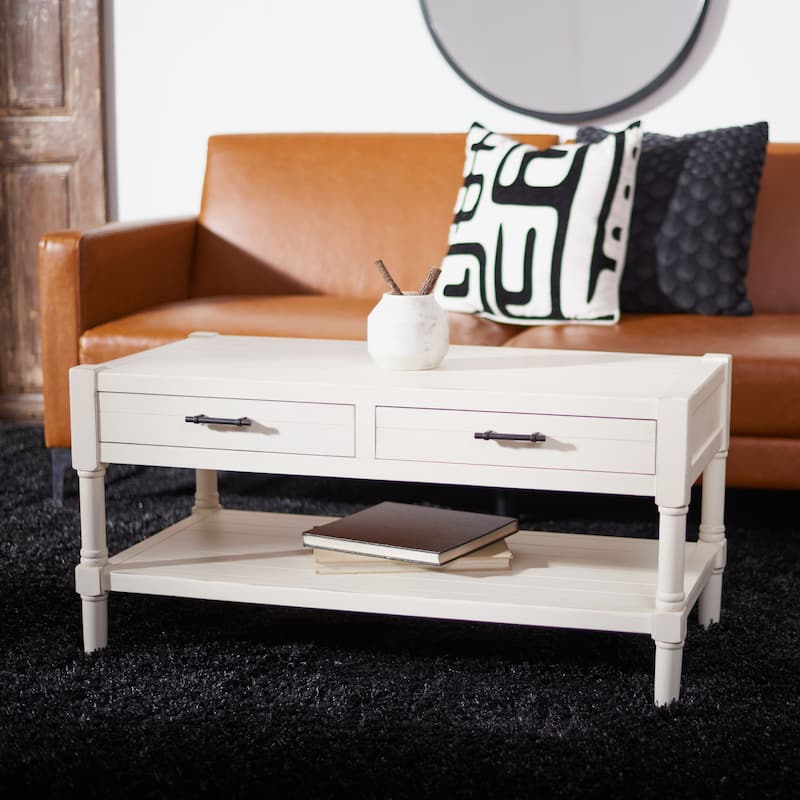 SAFAVIEH Filbert 2-Drawer Bottom Shelf Coffee Table - 37.8" W x 19" L x 19" H