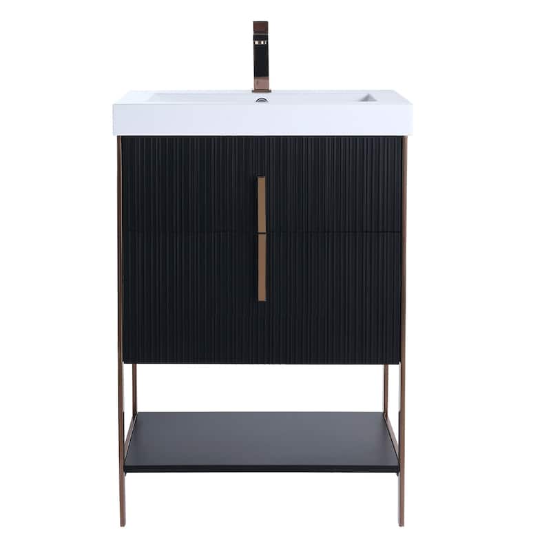 Fine Fixtures Serenity Modern Bathroom Vanity with White Gel Acrylic Top
