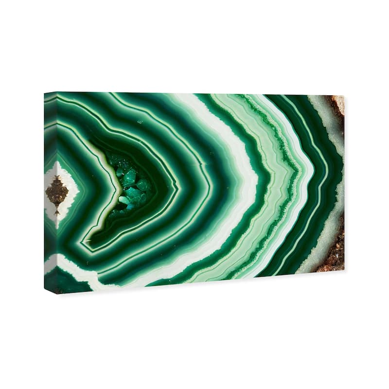 Wynwood Studio Abstract Jade Geode Green and Modern & Contemporary Wall Art Canvas Print