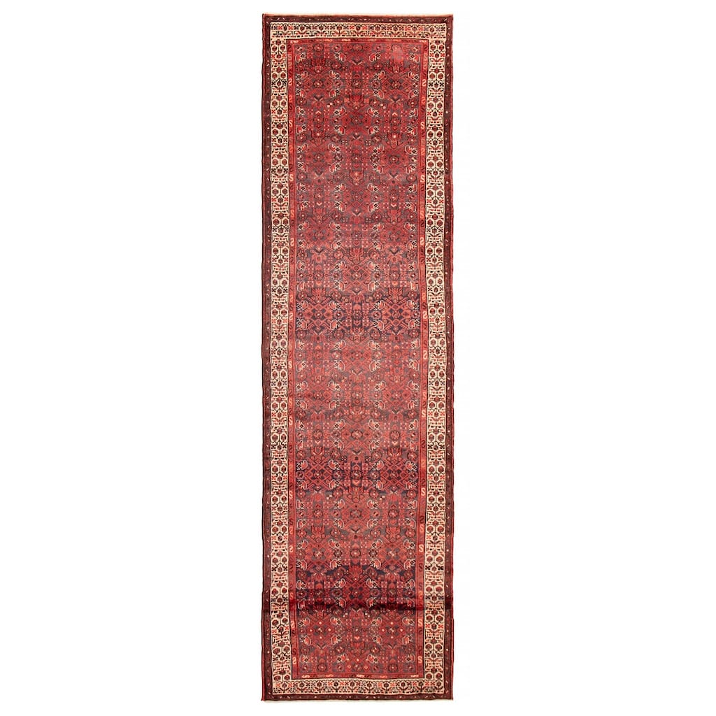ECARPETGALLERY Hand-knotted Andelz Red Wool Rug - 3'5 x 13'0