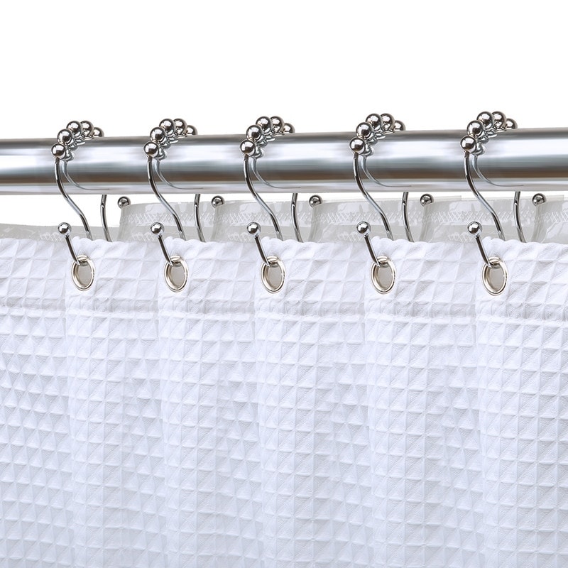 on Hooks for Glass 12 Pc Wide Shower Curtain Hooks Stainless Steel