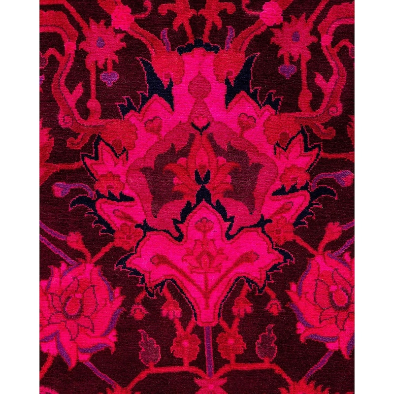 Overdyed, One-of-a-Kind Hand-Knotted Area Rug - Pink - 9' 3" x 11' 10"