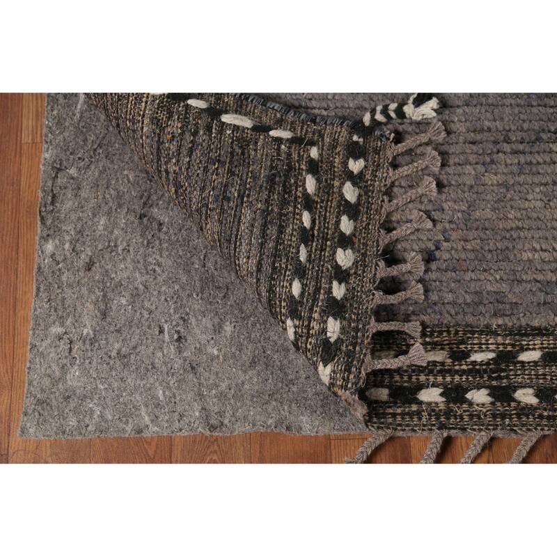 All-Over Trellis Moroccan Abstract Area Rug Hand-Knotted Wool Carpet - 9'1"x 13'4"