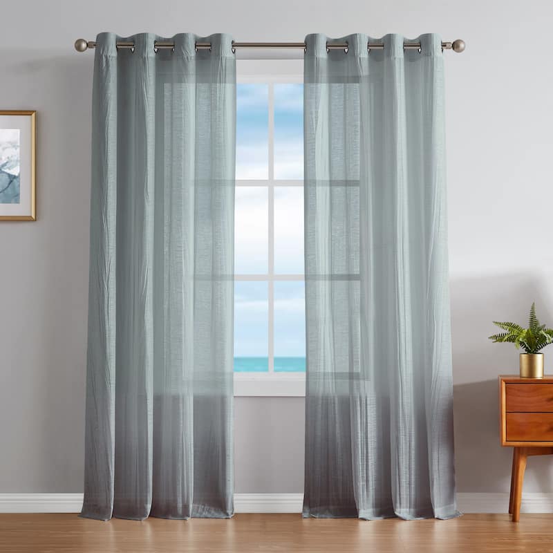 Nautica Cordelia Crushed Sheer Grommet Extra Wide Curtains (Set of 2)