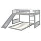 preview thumbnail 7 of 12, Twin Over Twin Bunk Bed with Slide and Reversible Ladder, Solid Wood Frame with Guardrails, Durable Design