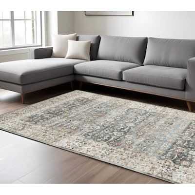 HomeRoots Oriental Traditional Rectangle Area Rug