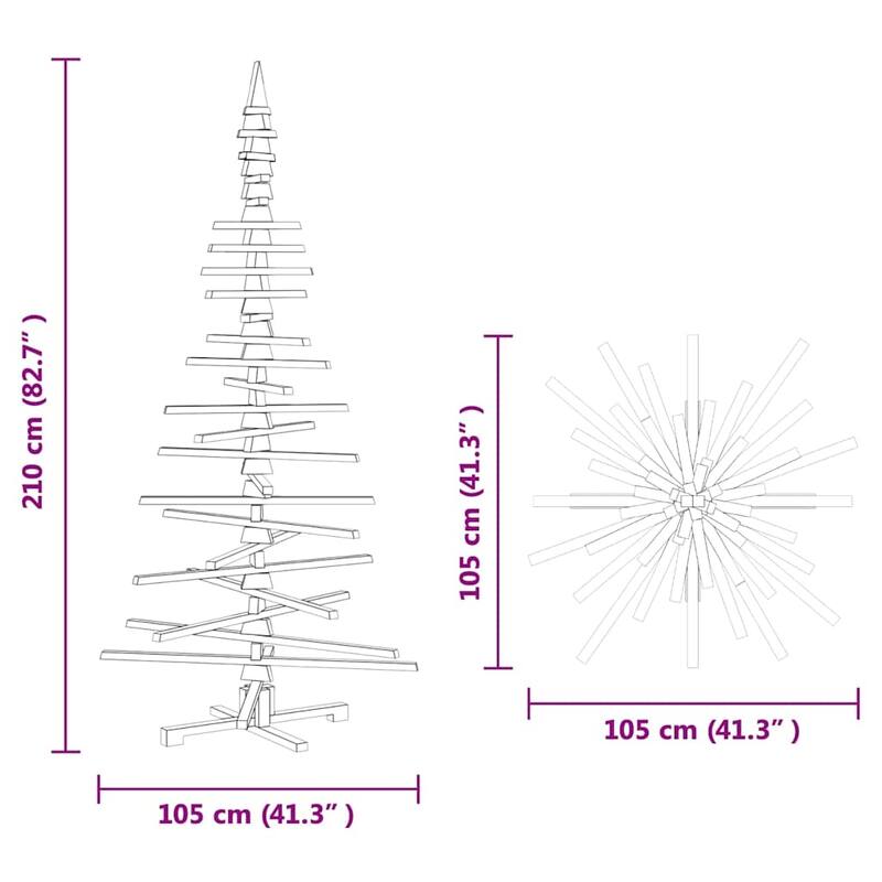 vidaXL Wooden Christmas Tree for Decoration 70.9" Solid Wood Pine