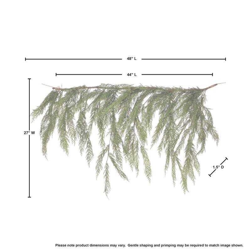 48x27" Natural Touch Cedar Dripping Garland - Green - 48