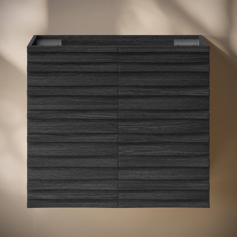 Cascade 24" Wall-Mounted Bathroom Vanity Cabinet Without Top In Black Oak - 24