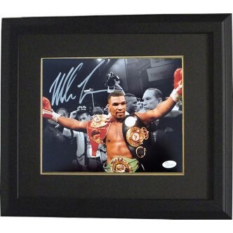 Shop Mike Tyson Signed Boxing 8x10 Photo Custom Framed Jsa Hologram With Belts Heavyweight Champion Overstock 19881454