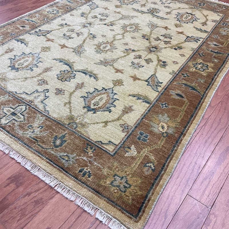 HERAT ORIENTAL Handmade Oushak Wool Rug - 4' x 5'8"