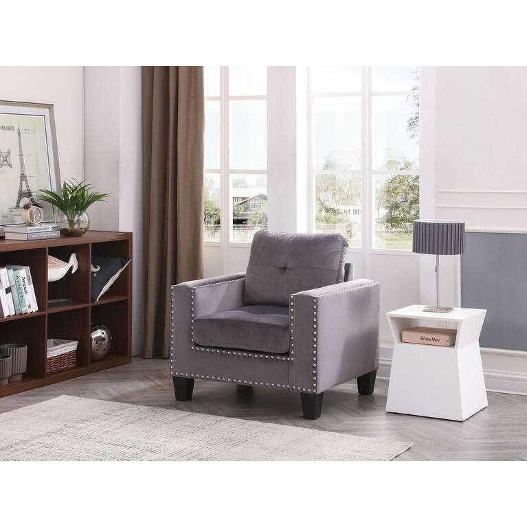 Nailer Velvet Living Room Chair