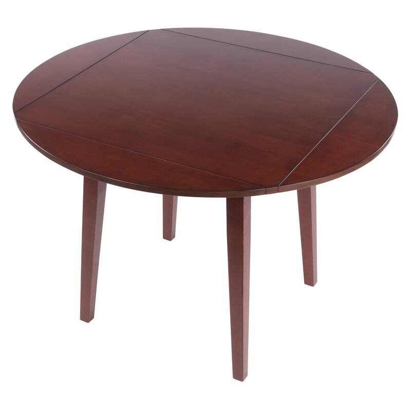 Dawson Round Dining Table, Quad Drop Leaf, Walnut