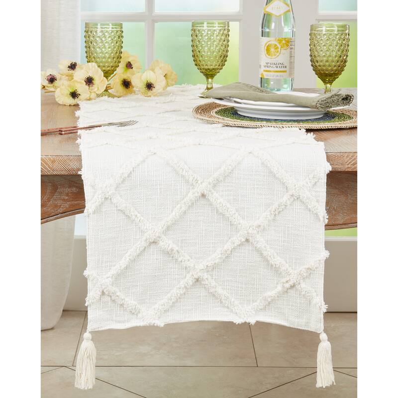 Diamond Tufted Design Table Runner