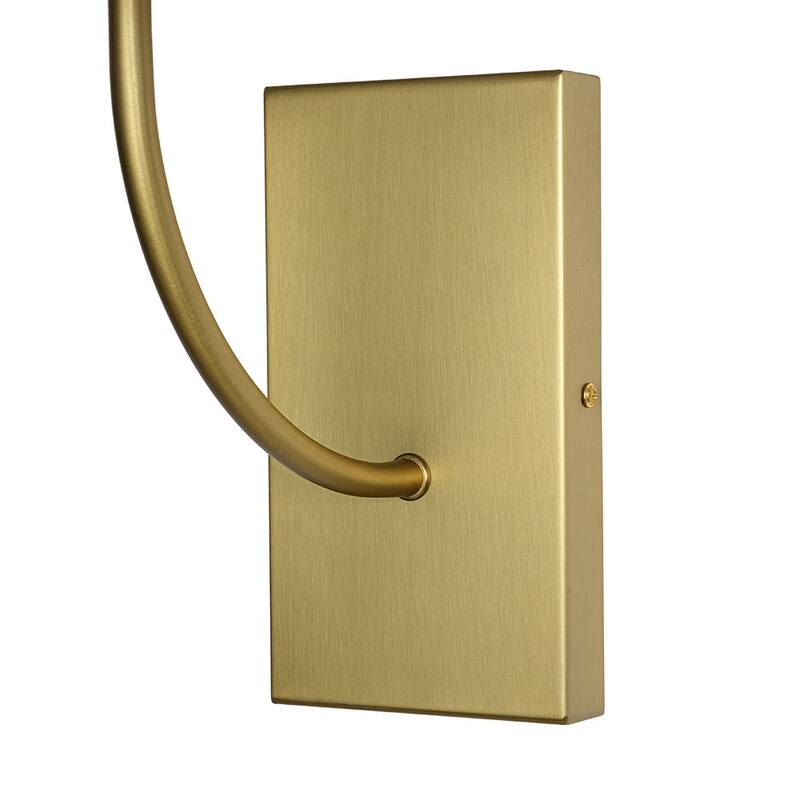 Mid-Century 1-Light Pleated Ivory Fabric Armed Wall Sconce