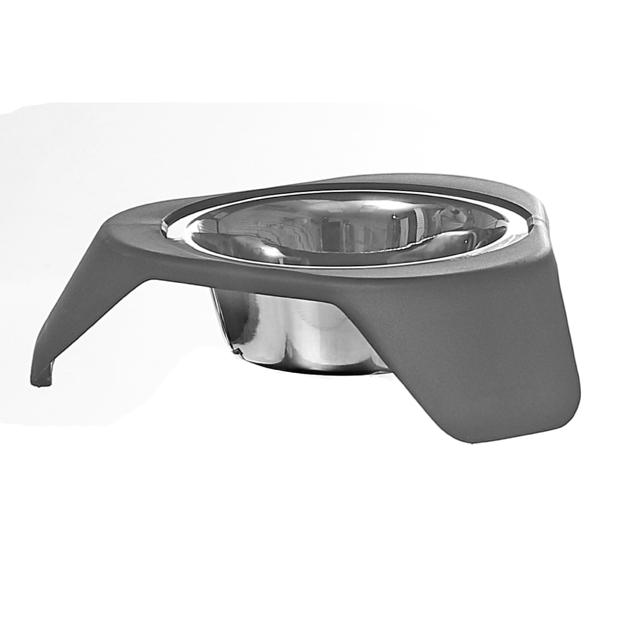 Stainless Steel Pet Bowl With Stand Grey - Set of 2
