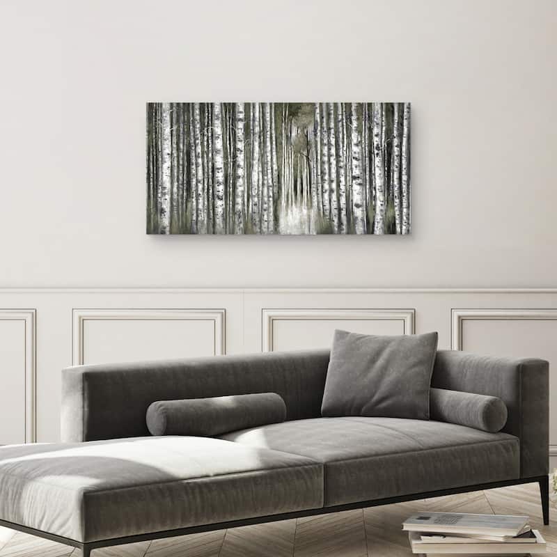 Birch Moment Grey Canvas Art Print