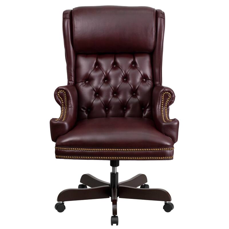High Back Traditional Tufted LeatherSoft Executive Swivel Ergonomic Office Chair